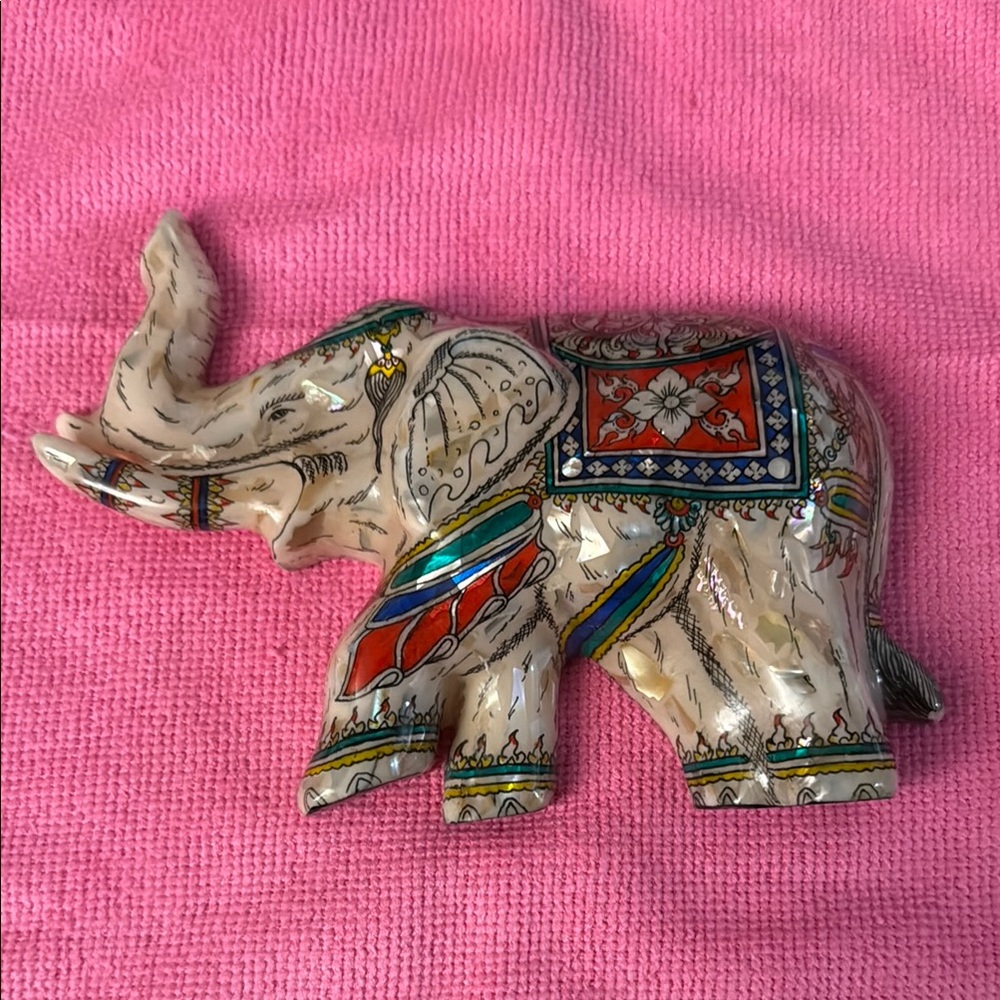 Colorful Ceramic Elephant Figurine